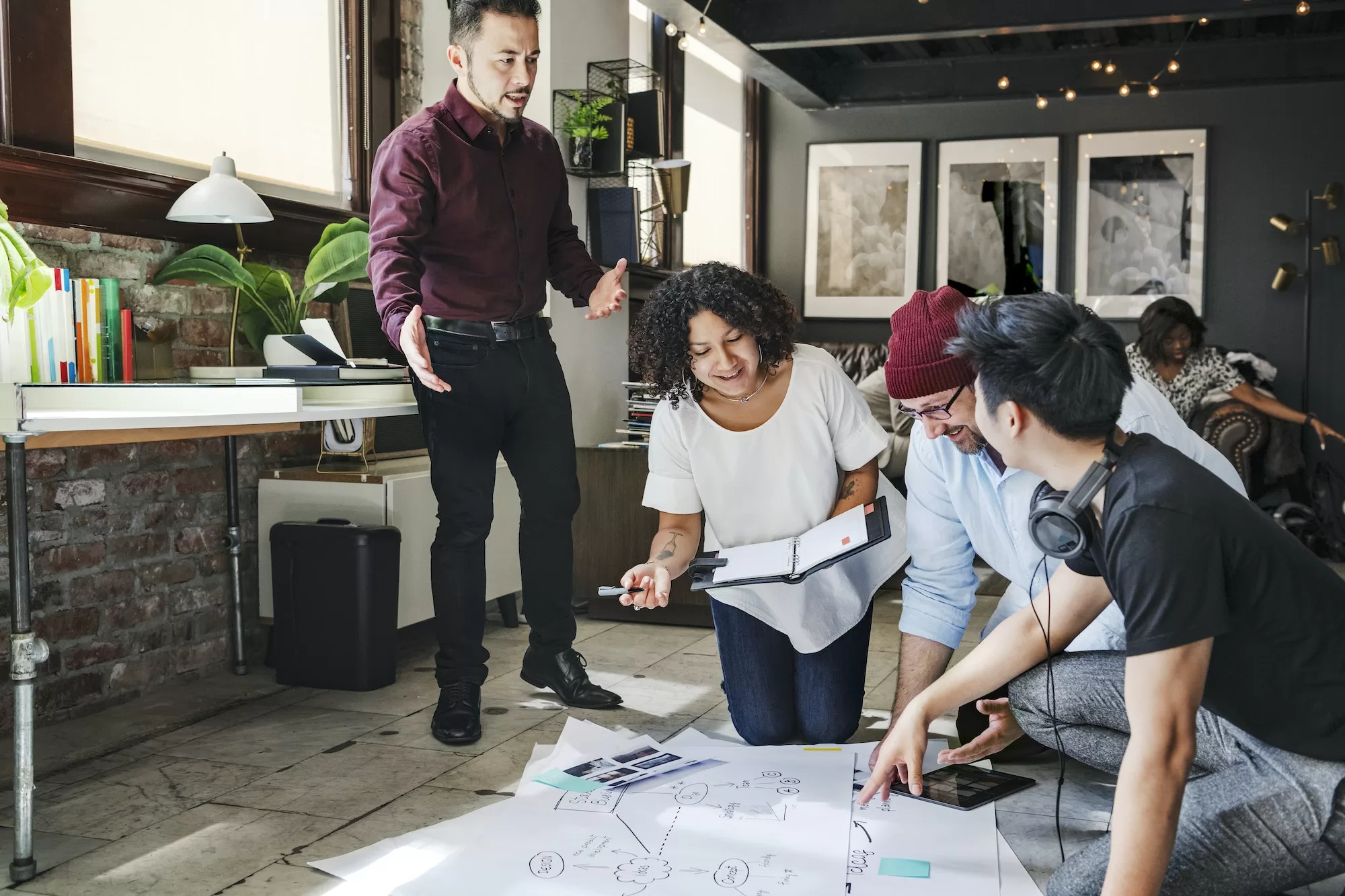 Startup team working on a project